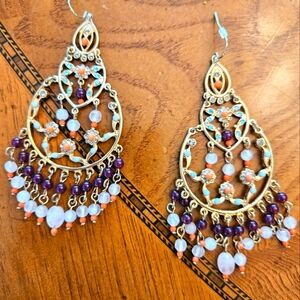 Neiman Marcus beaded chandelier earrings Gy2 Etoo